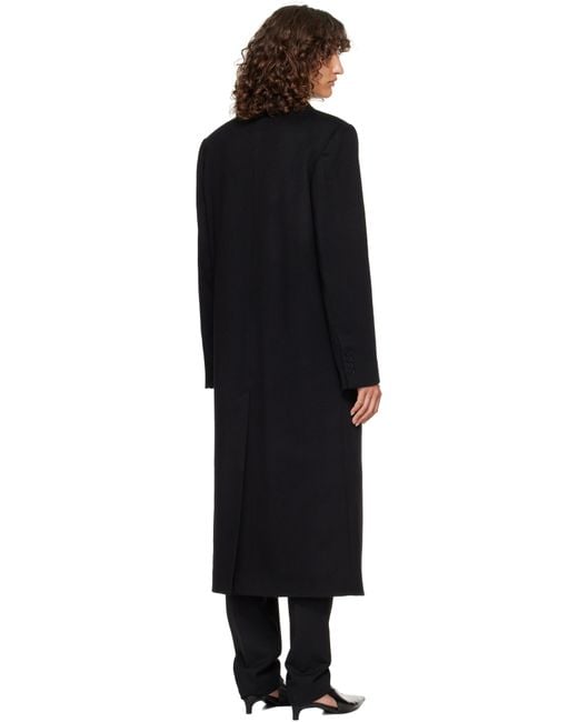 Manteau Long Rosco Noir À Double Boutonnage Loulou de Saison en coloris Black