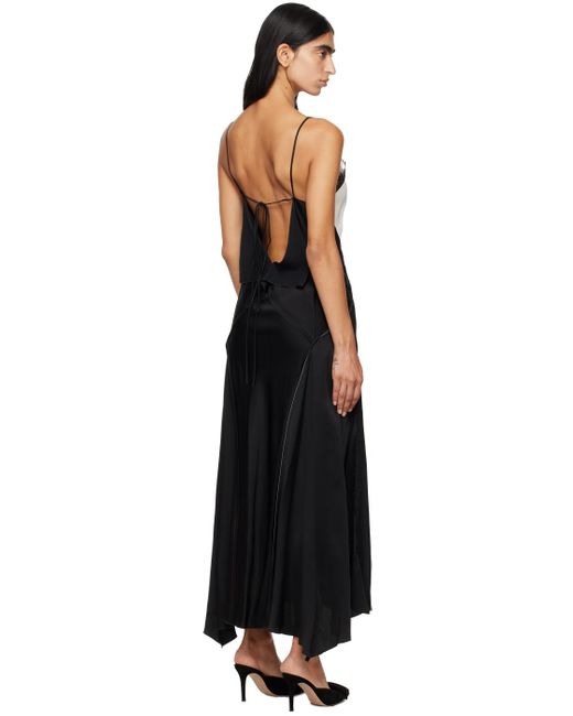 Robe Longue Noir Et Blanc À Col En V Victoria Beckham en coloris Black