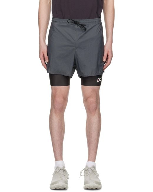 District Vision Black Ripstop Layered Trail Shorts for men