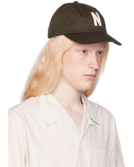 Norse Projects Pink Brown Felt N Twill Sports Cap for men