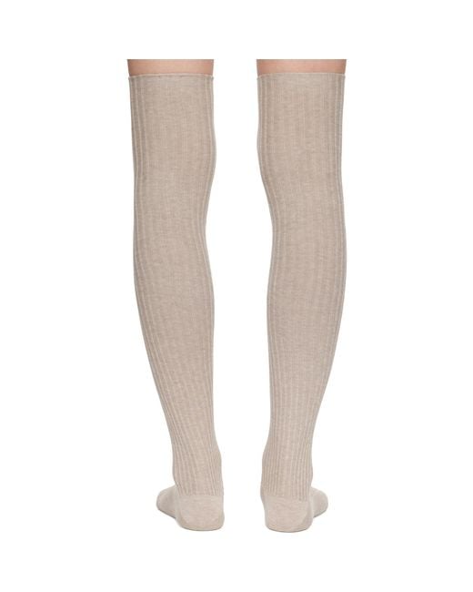 Baserange Brown Organic Cotton Rib Overknee Socks