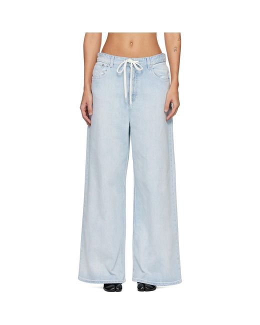 MM6 by Maison Margiela Blue Wide-Leg Jeans