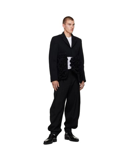 Comme des Garçons Black Polyester Double Raschel Blazer for men