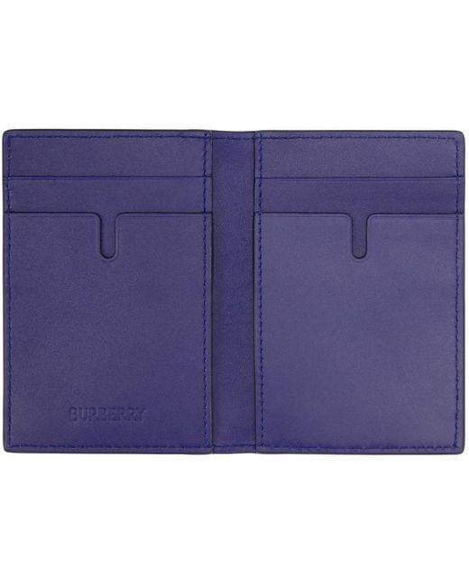 Burberry Blue Ekd Folding Card Holder for men