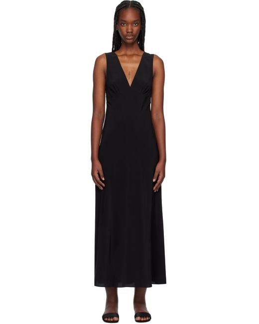 Matteau Black Plunge Slip Dress