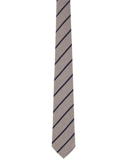 メンズ Paul Smith グレー Wool-Silk Spaced Stripe ネクタイ Black