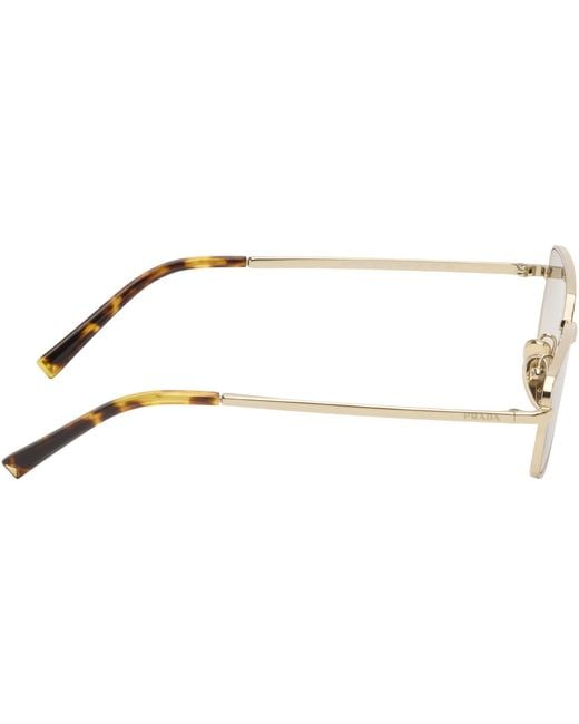 Prada Black Rectangle Metal Sunglasses