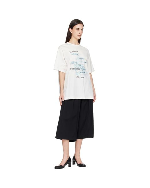 Yohji Yamamoto White Off- 'La Mélancolie' Short Sleeve T-Shirt