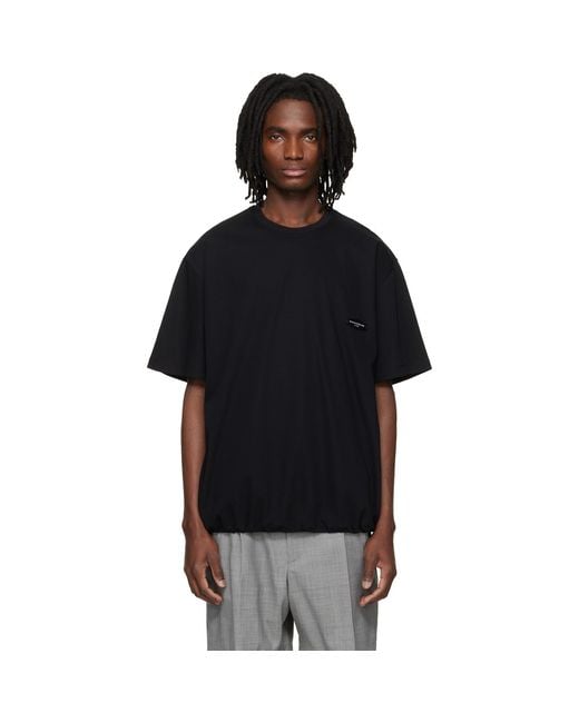 Wooyoungmi Black String T-Shirt for men