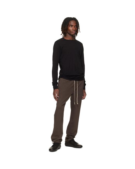 Rick Owens Black Temple Berlin Drawstring Sweatpants for men