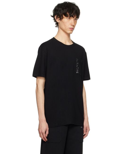 T-shirt noir à appliqué à logo métallique Balmain pour homme en coloris Black