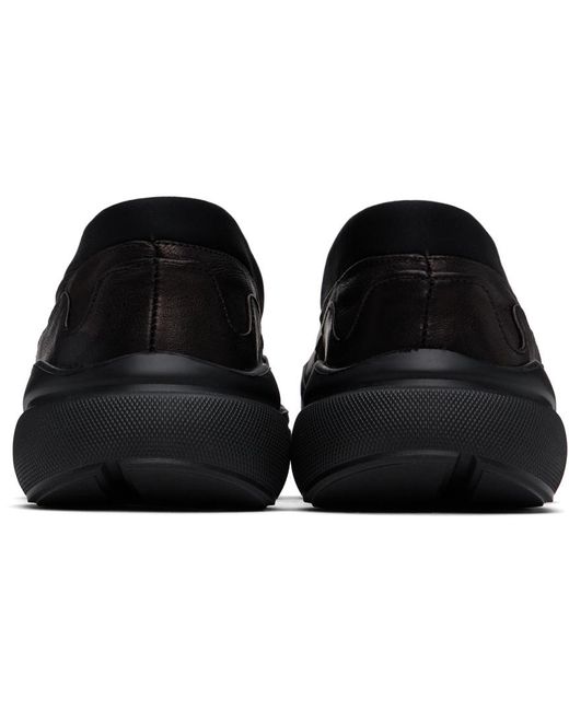 Eckhaus Latta Black Leather Loafer Sneakers for men