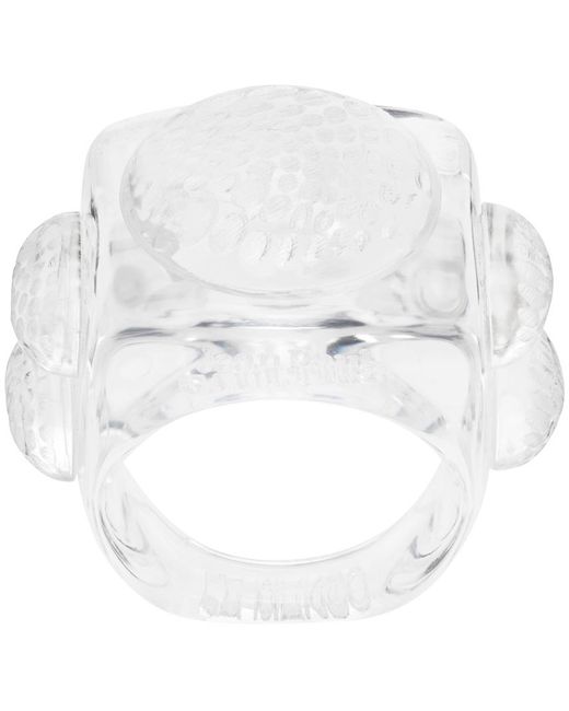 Jean Paul Gaultier White Transparent La Manso Edition Ice Cube Ring for men