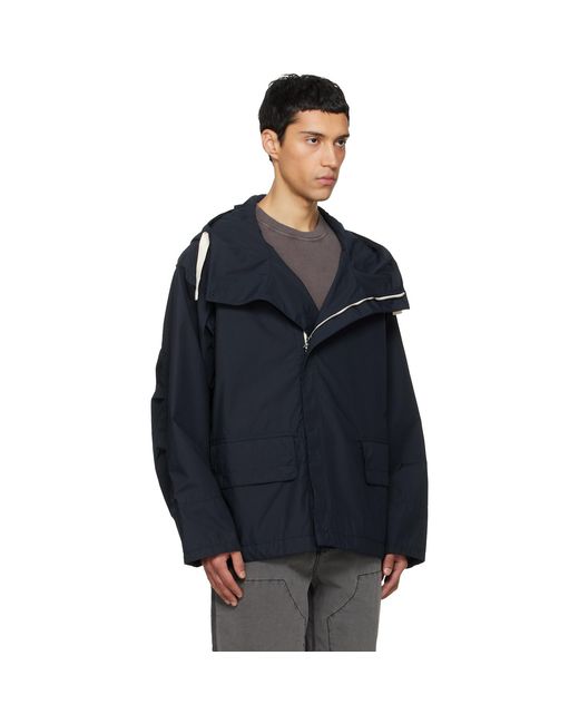 Nanamica Blue Hooded Deck Jacket for men