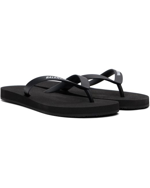 Balenciaga Black Logo Flip-Flops