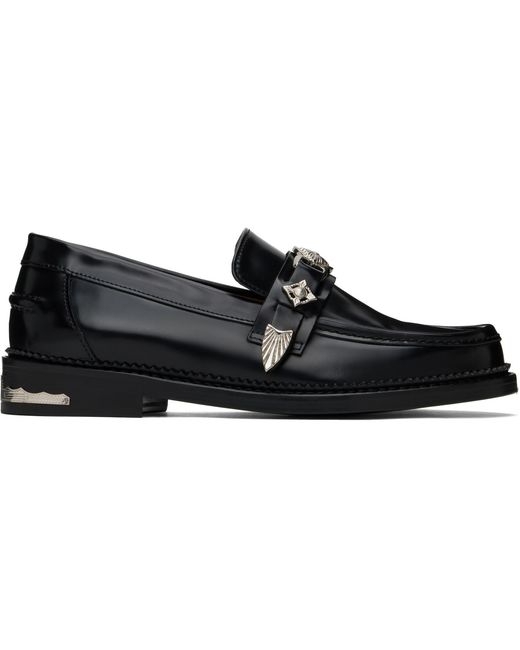 Toga Virilis Black Metal Loafers for men