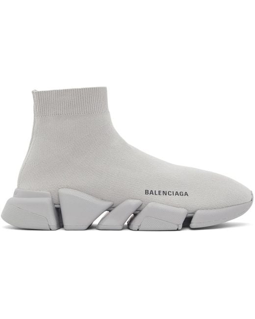 Gray balenciaga speed trainer sale