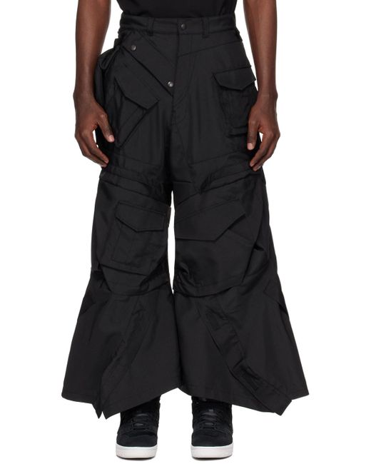 Junya Watanabe Black Asymmetric Cargo Pants for men
