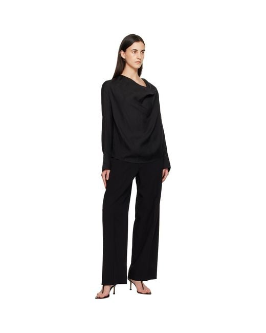 Totême Black Cowl Blouse