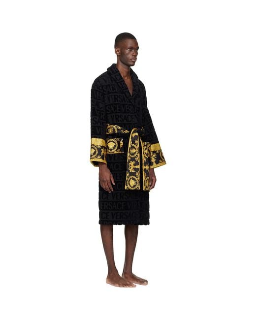 Versace Black 'I Heart Baroque' Bathrobe for men