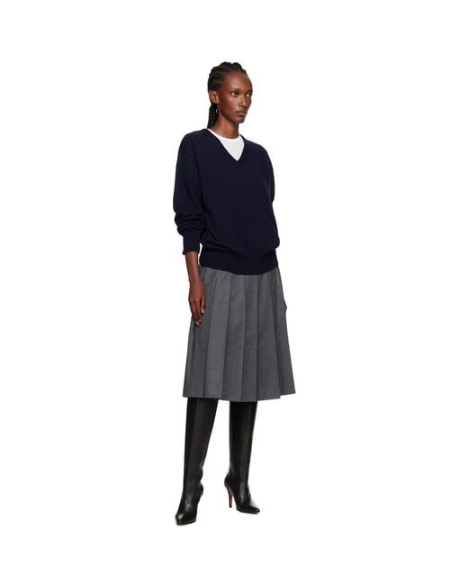 NOTHING WRITTEN Blue Puno V-Neck Pullover Sweater