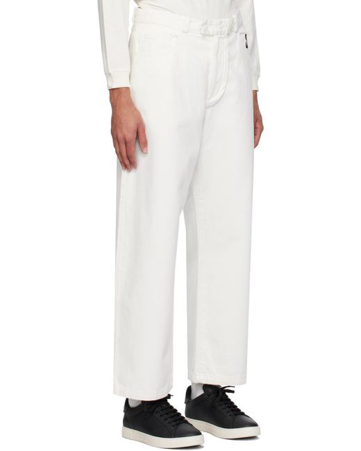 Emporio Armani White Bonded Jeans for men