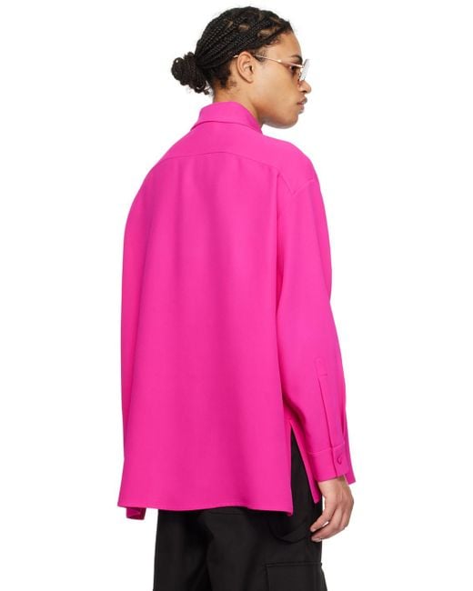 Chemise rose à appliqué Valentino pour homme en coloris Pink