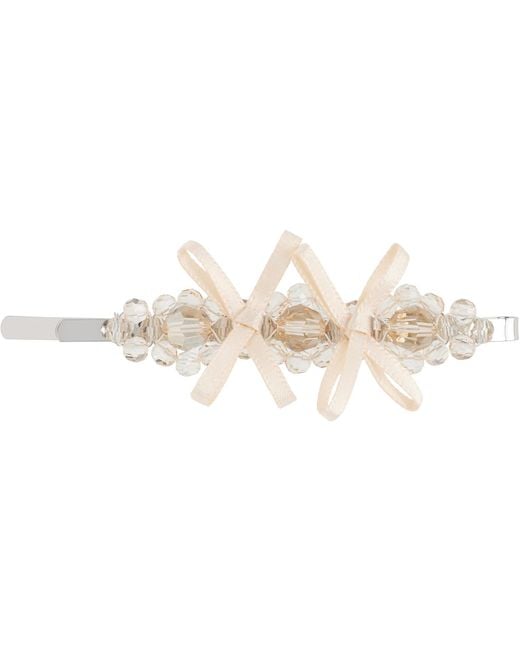 Simone Rocha Black Petite Bow Detail Flower Hair Clip
