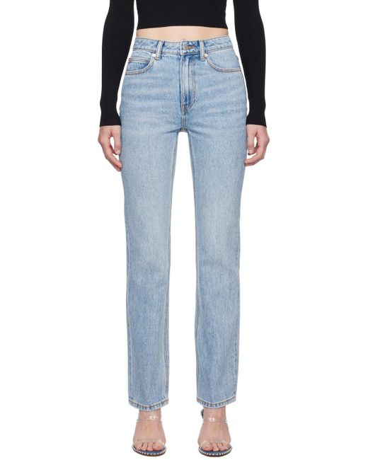 Alexander Wang Blue Fly High-Rise Stacked Jeans