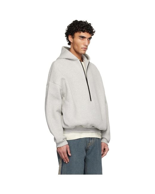 Fear Of God White Athletics Half Zip Hoodie for men
