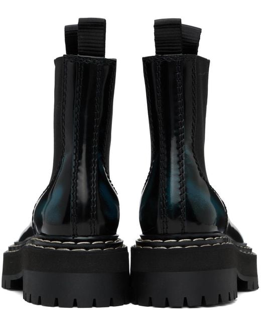 Proenza Schouler Black Lug Sole Platform Combat Boots
