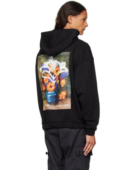 Black floral hoodie mens hotsell