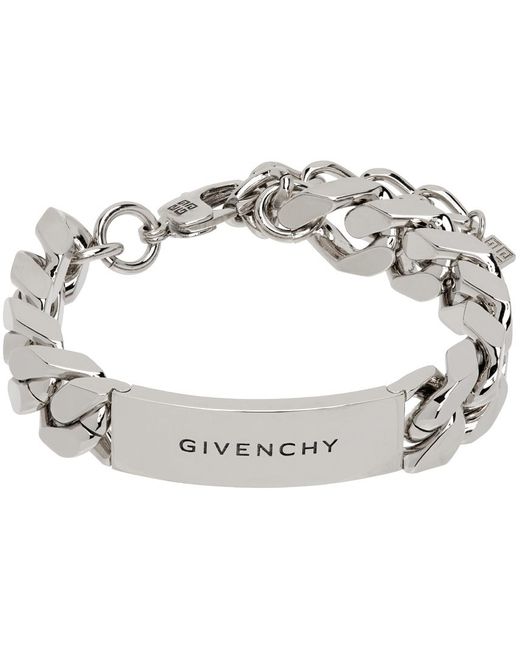 Givenchy Black Silver Id Bracelet for men