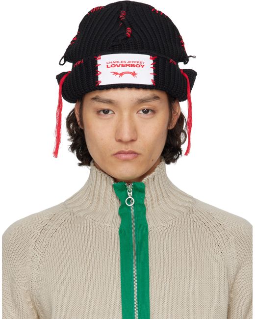Charles Jeffrey Black Carolean Beanie for men