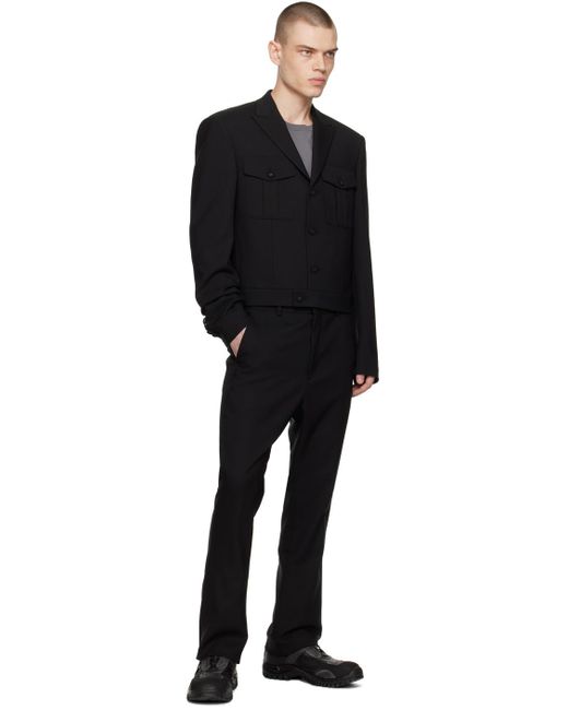 KANGHYUK Black Bell Bottom Silhouette Trousers for men