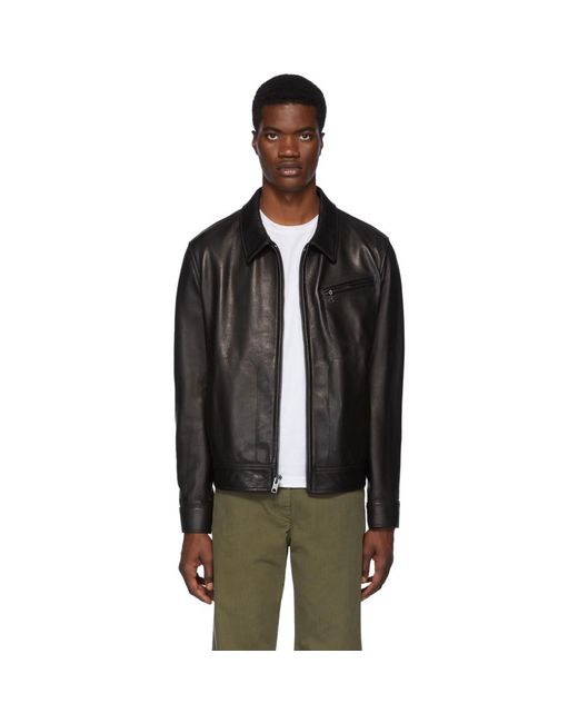 Schott Nyc Black Waxy Cowhide Delivery Jacket for men