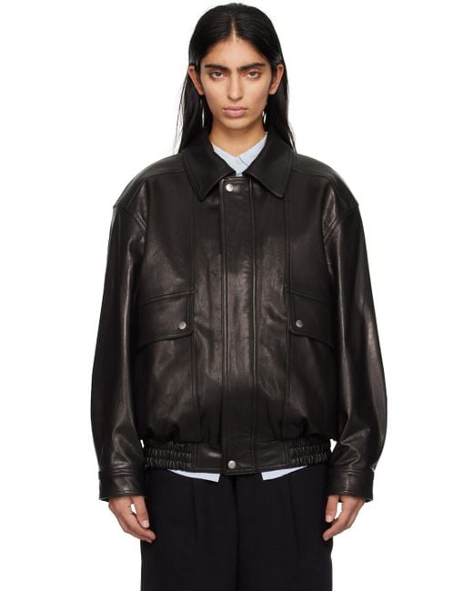 ジャケット・アウター DUNST OVERSIZED VINTAGE LEATHER BOUSON Dunst Oversized Vintage Leather Blouson in Brown | REVOLVE