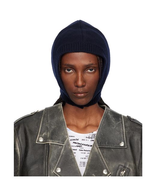Maison Margiela Black Wool Knit Hood