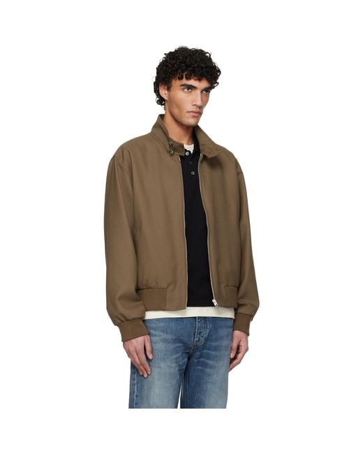 A.P.C. Black Khaki Zipped Jacket for men