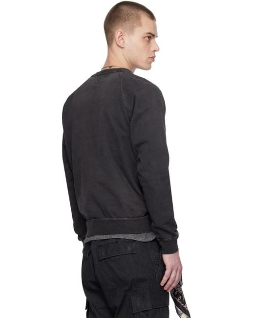 RRL Black Garment-dyed Sweatshirt for men