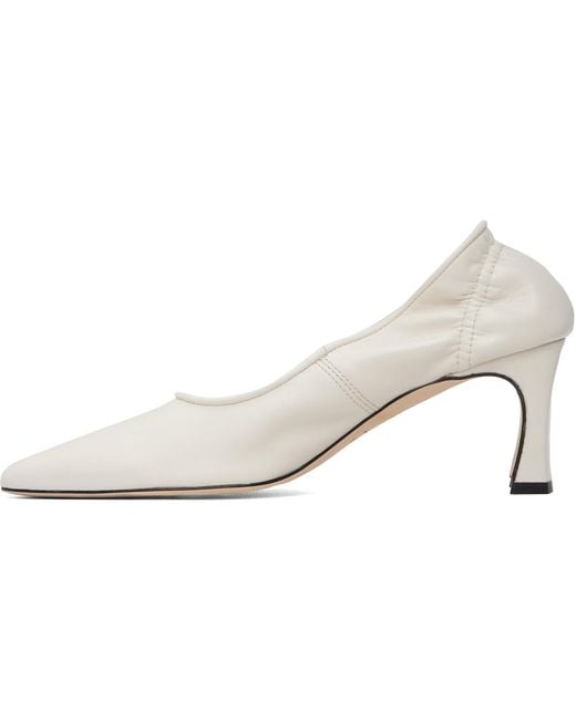 By Far White Carre Heels