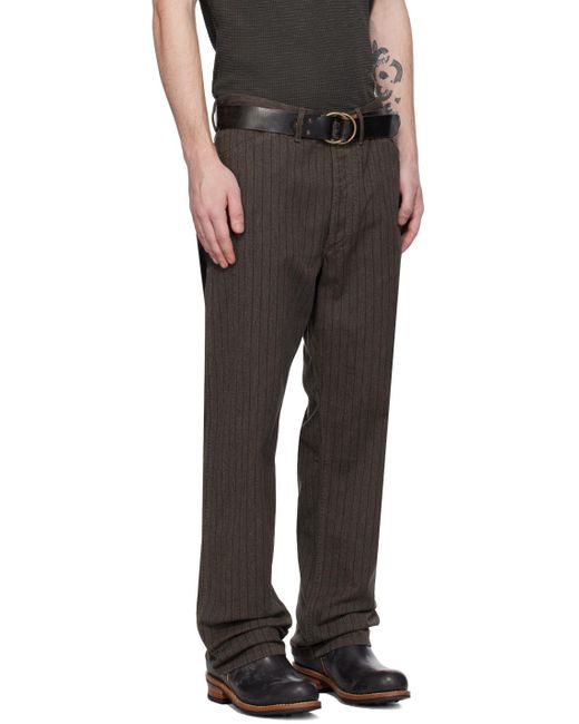 Pantalon brun à rayures fines RRL pour homme en coloris Black