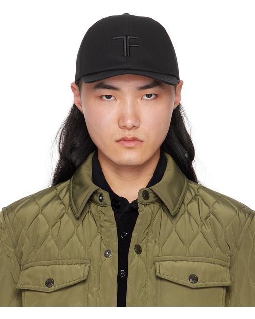 Tom Ford Green Canvas & Leather Cap for men