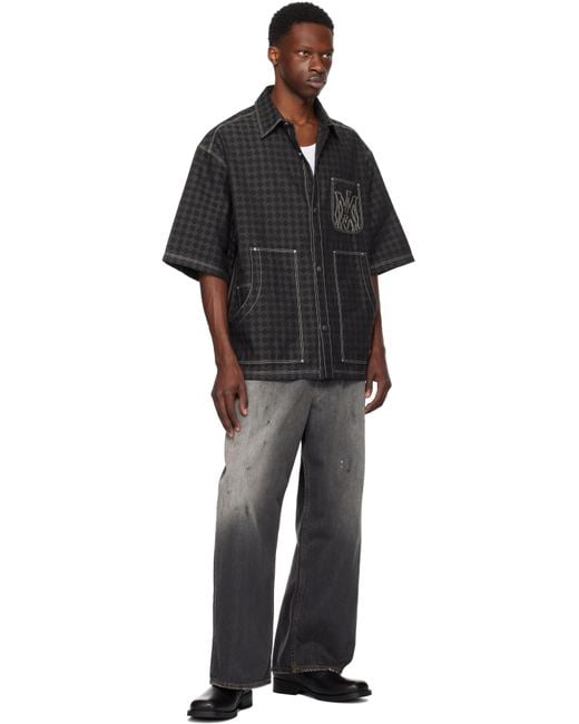 メンズ Amiri ブラック 'Ma' Quad ワークシャツ Black