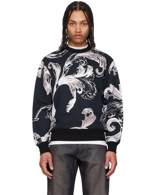 メンズ Versace Jeans Couture ブラック グラフィック スウェットシャツ Black