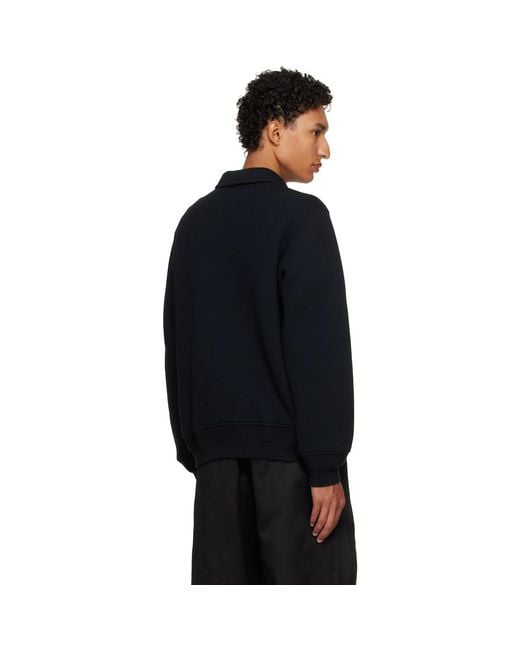 Sacai Black Sponge Sweat Polo for men