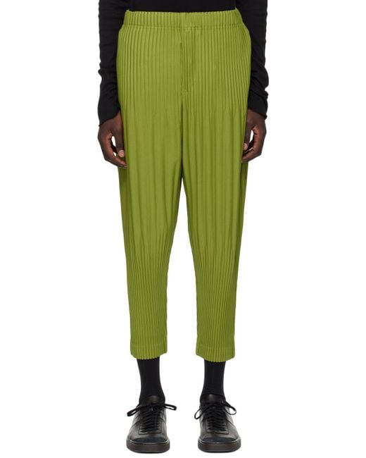 Homme Plissé Issey Miyake Homme Plissé Issey Miyake Green Monthly Color December Trousers for men