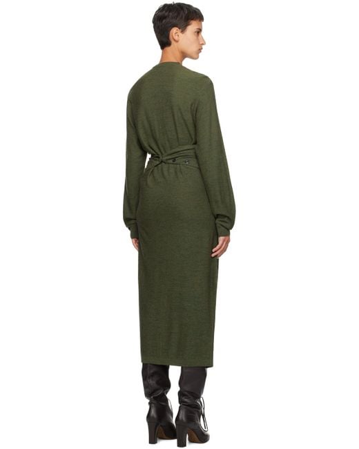 Lemaire Green Twisted Midi Dress