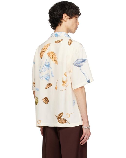 Jil Sander Natural Beige Printed Shirt for men