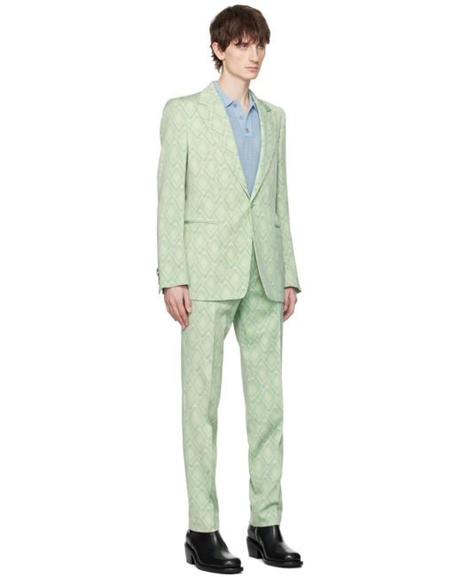 Dries Van Noten Green Slim Fit Suit for men